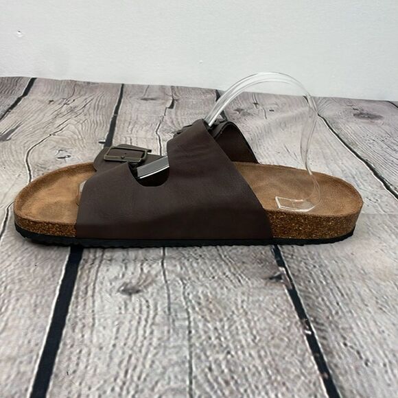 Nautica Men’s Sandals Slip on with wide two straps and buckle size 11 Brown - Picture 6 of 12